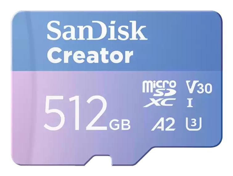 SANDISK Creator microSD-Karte 512GB UHS-I-Speicherkarte bis 190 MB/s
