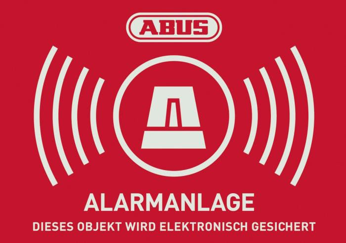 ABUS Warnaufkleber Alarm mit ABUS Logo 74 x 50mm