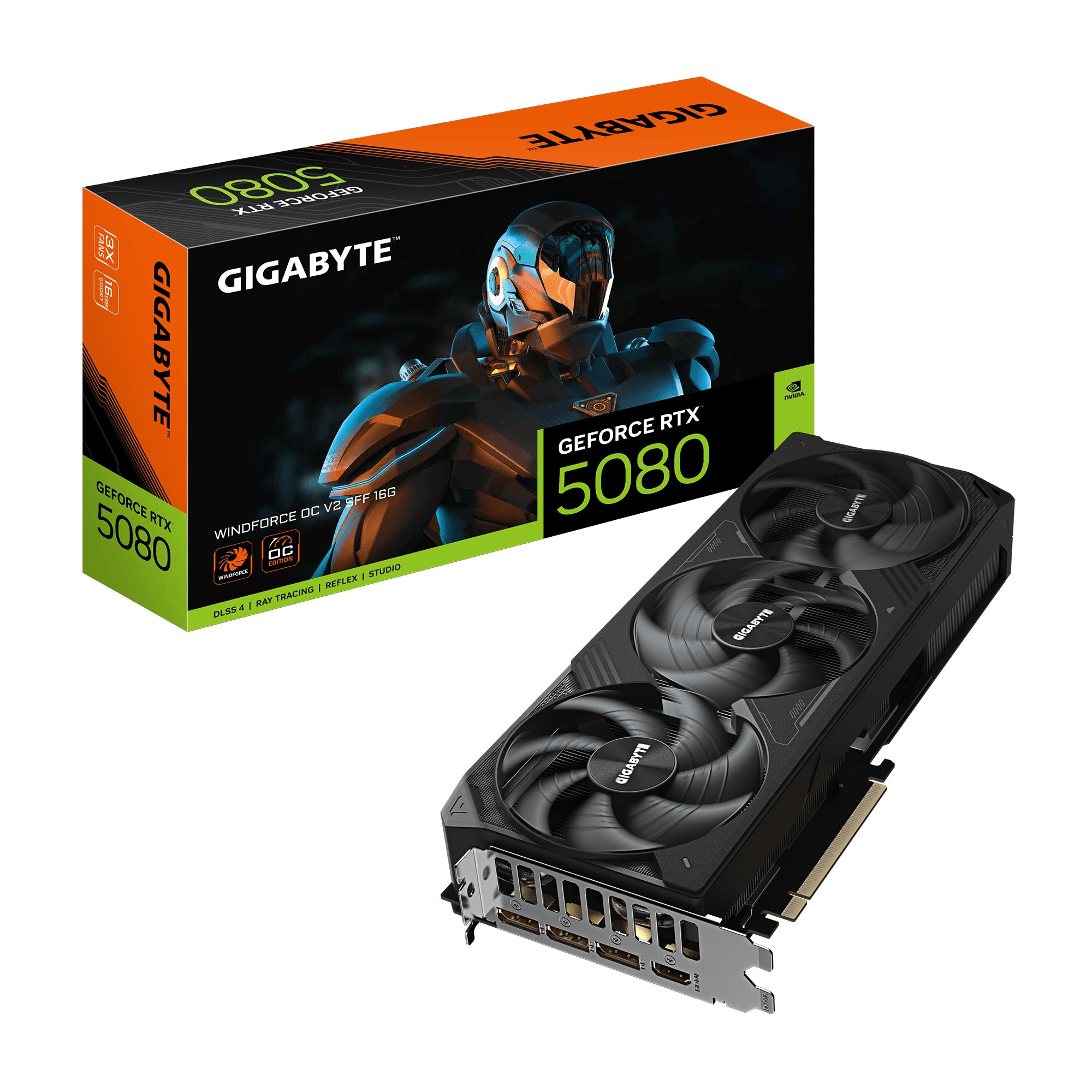 GIGABYTE GeForce RTX 5080 WINDFORCE OC SFF 16G Grafikkarte HDMI/DP V2