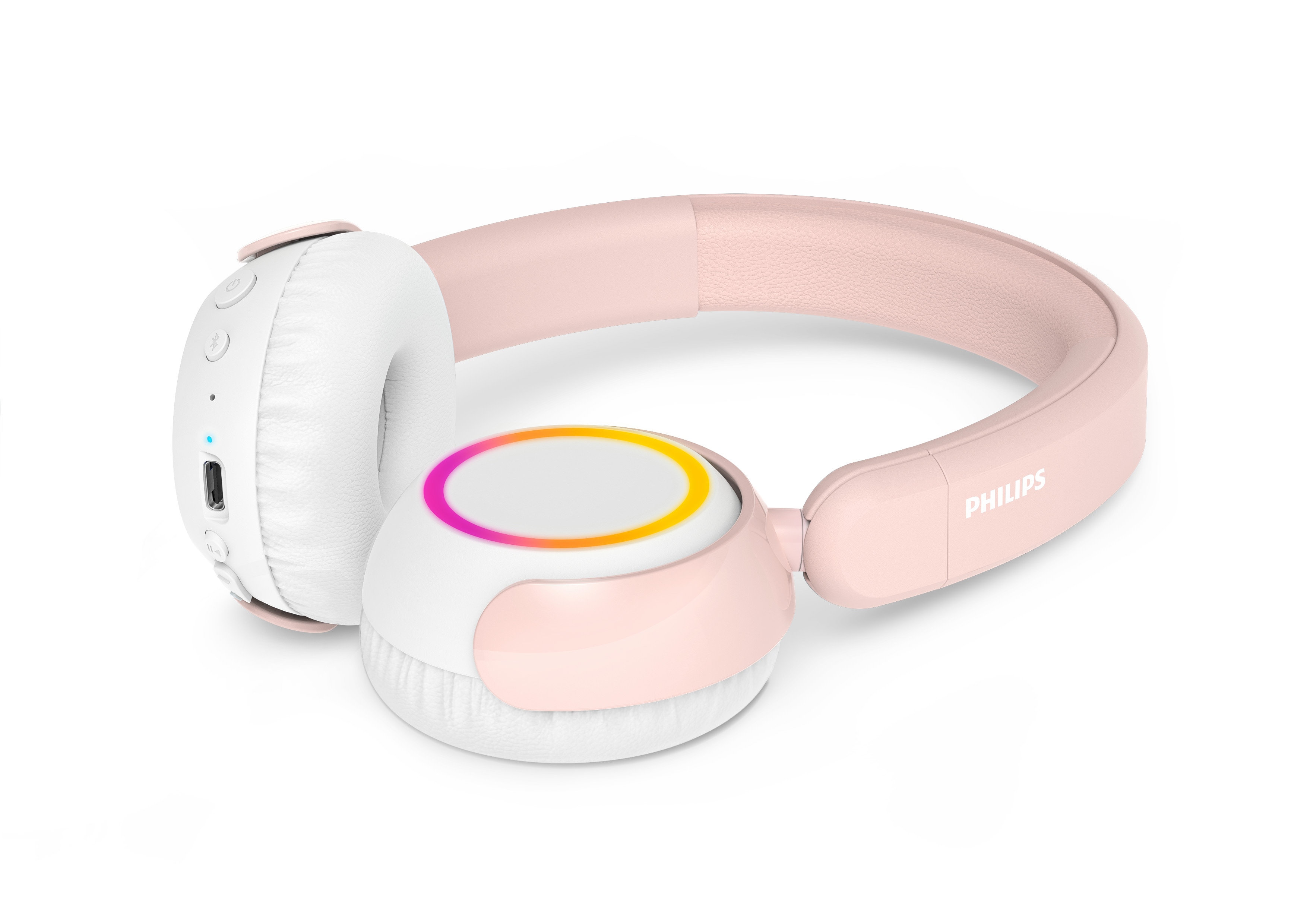 Philips TAK4200PK/00 kabellose und kabelgebundene On-ear Kopfhörer USB-C Bluetooth pink/weiß