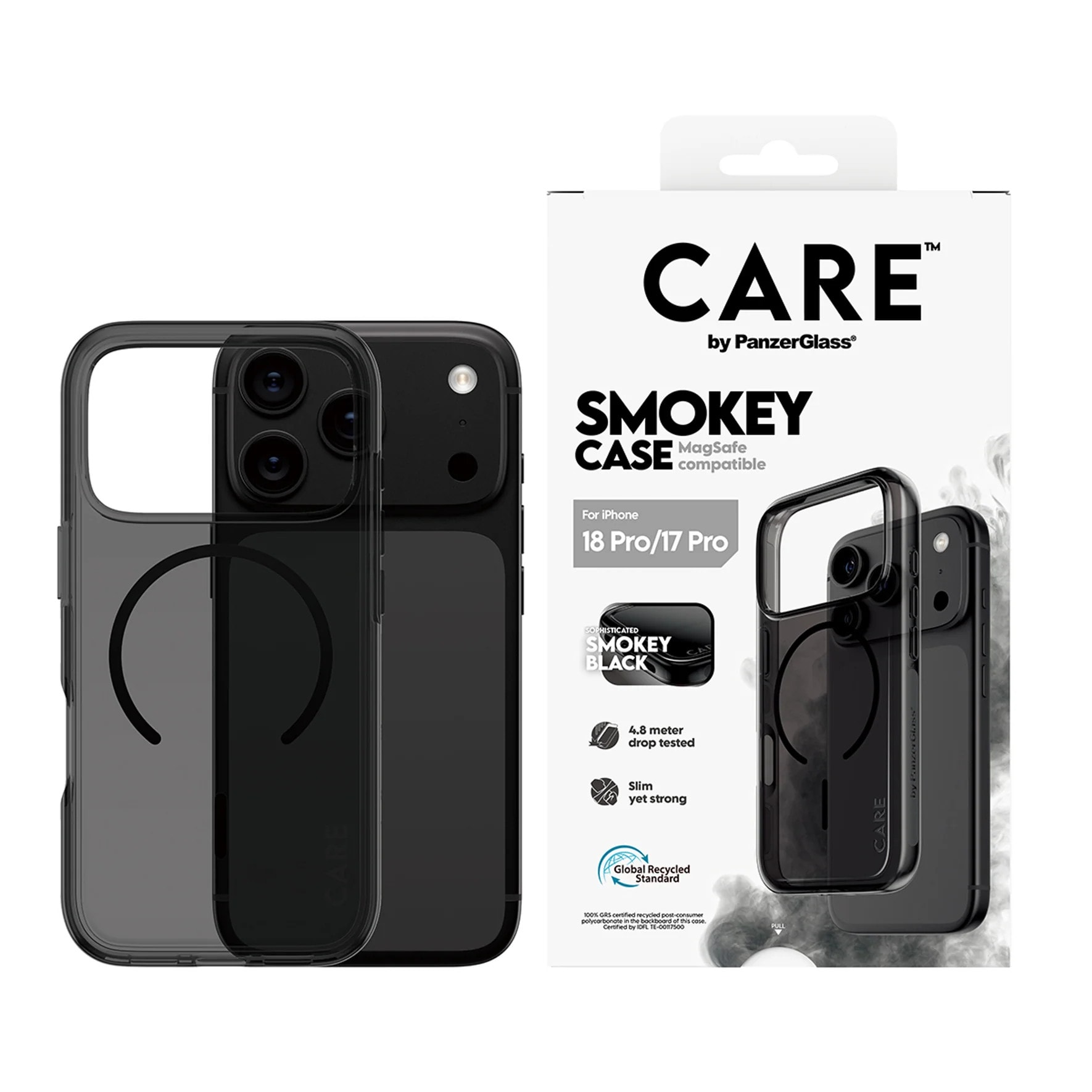 CARE by PanzerGlass Smokey Case m. Schwarz MagSafe iPhone 18/17 Pro