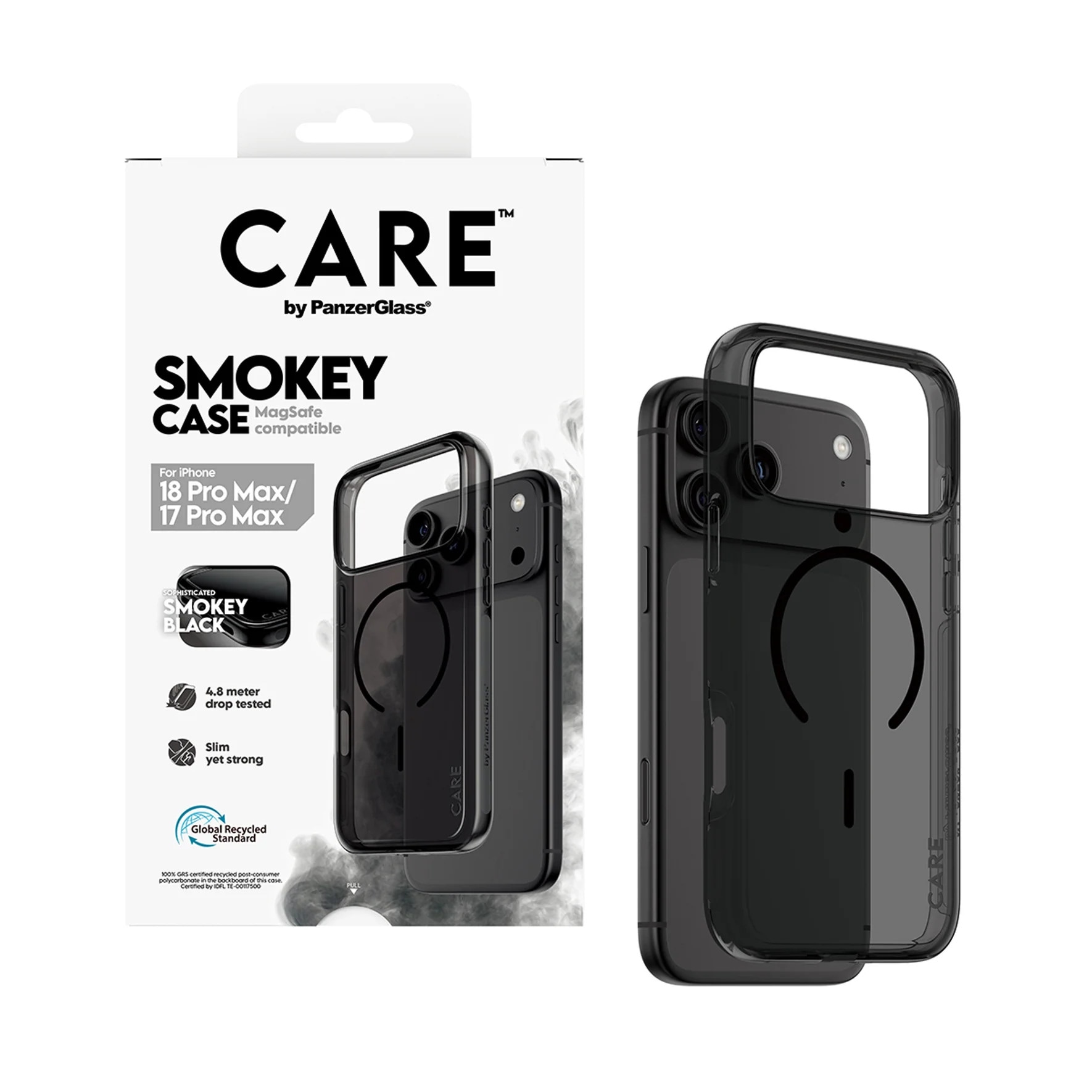 CARE by PanzerGlass Smokey Case m. Schwarz MagSafe iPhone 18/17 Pro Max