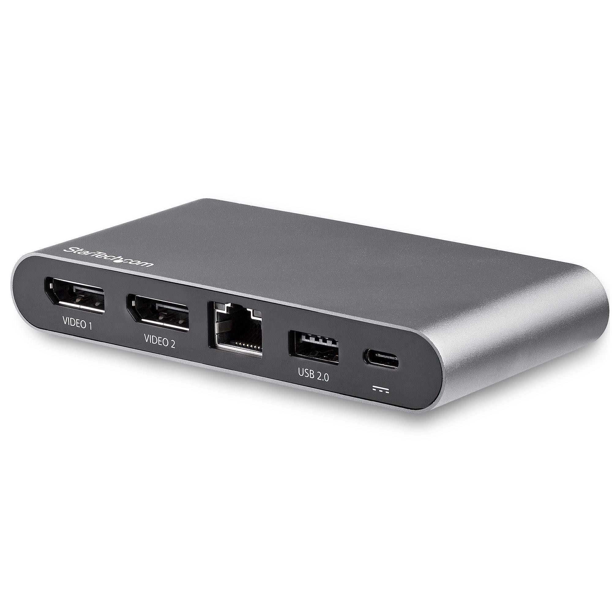 StarTech.com Dual Monitor Multiport Dock 2 x 4K DisplayPort, 100W PD, 2x USB-A, 1x USB-C