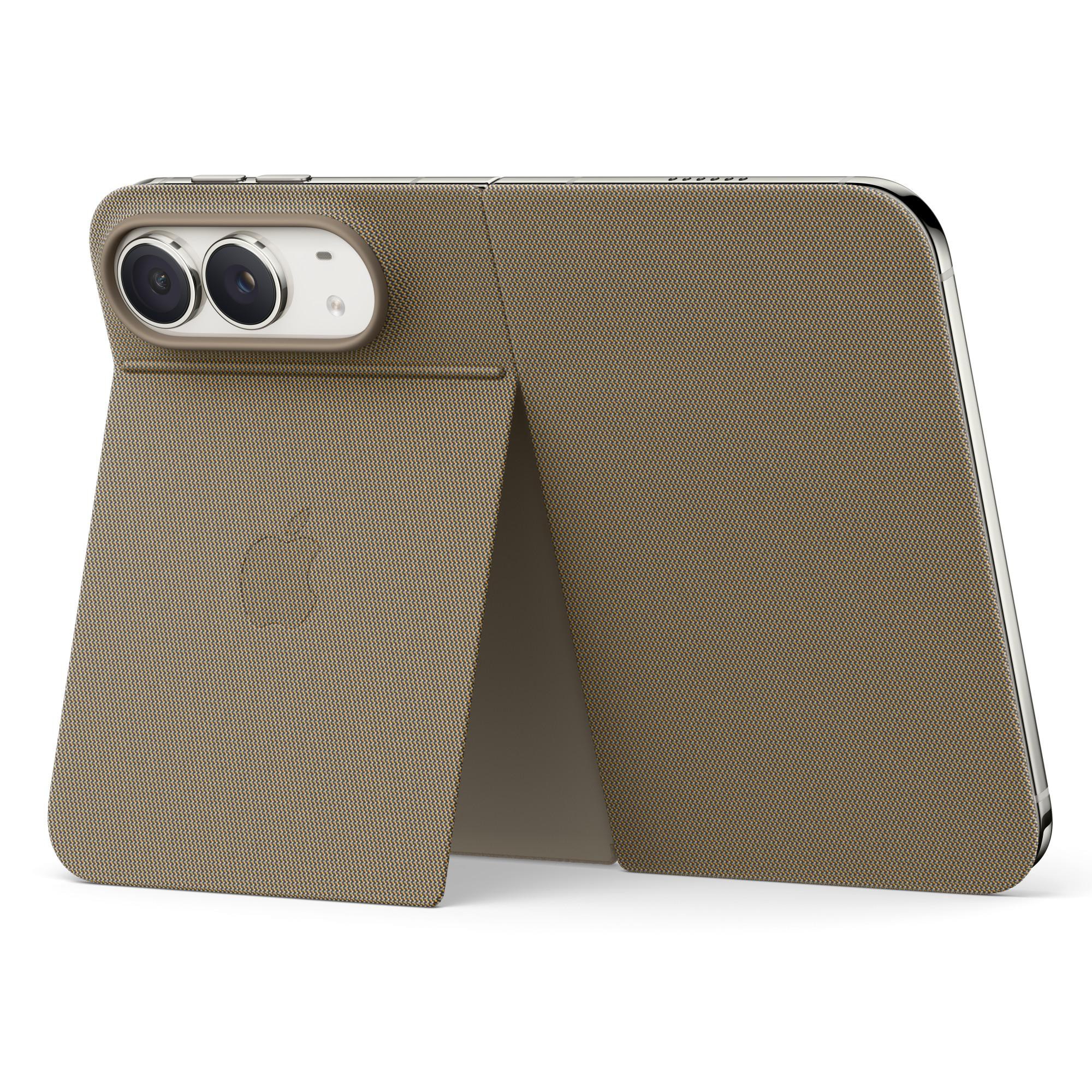 Apple iPhone Duo Folio mit Standfuß Schutzhülle Taupe
