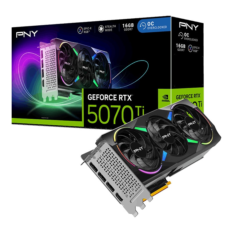 PNY GeForce RTX 5070 TI ARGB EPIC-X RGB OC 16GB Grafikkarte 3xDP/HDMI