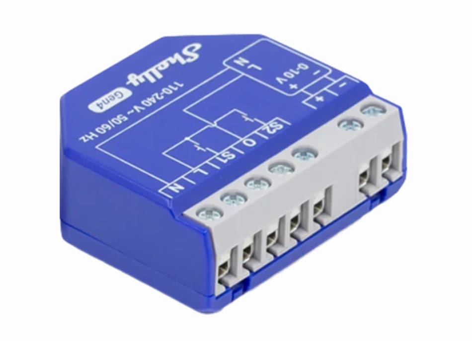 Shelly Dimmer 0/1-10V PM Gen4 Unterputz Aktor mit Strommessfunktion WLAN Zigbee Matter BT