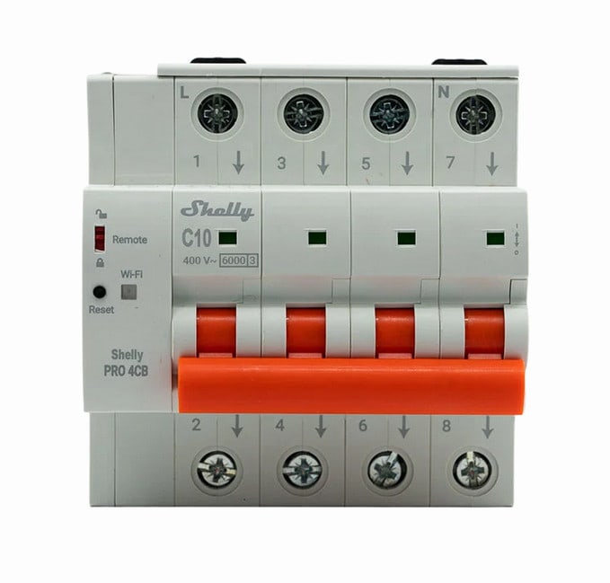 Shelly Smarter Leitungsschutzschalter Pro 4CB C254-polig 25A Fernsteuerung LAN WLAN Bluetooth