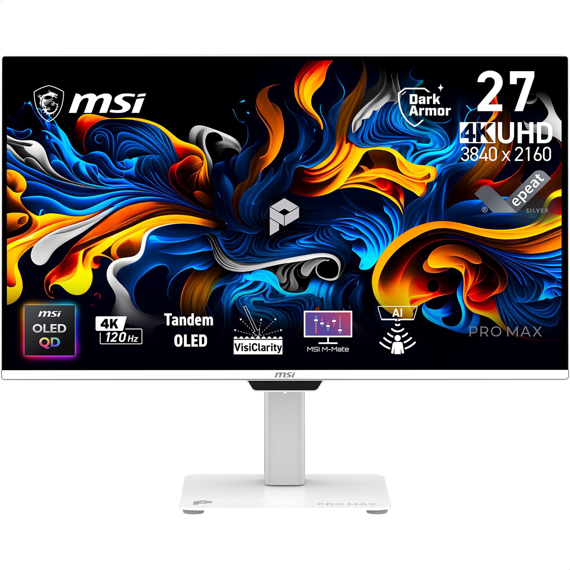 MSI PRO MAX 271UPXW12G 26.6 Zoll 4K (UHD) QD-OLED Panel 16:9 120 Hz Gaming Monitor