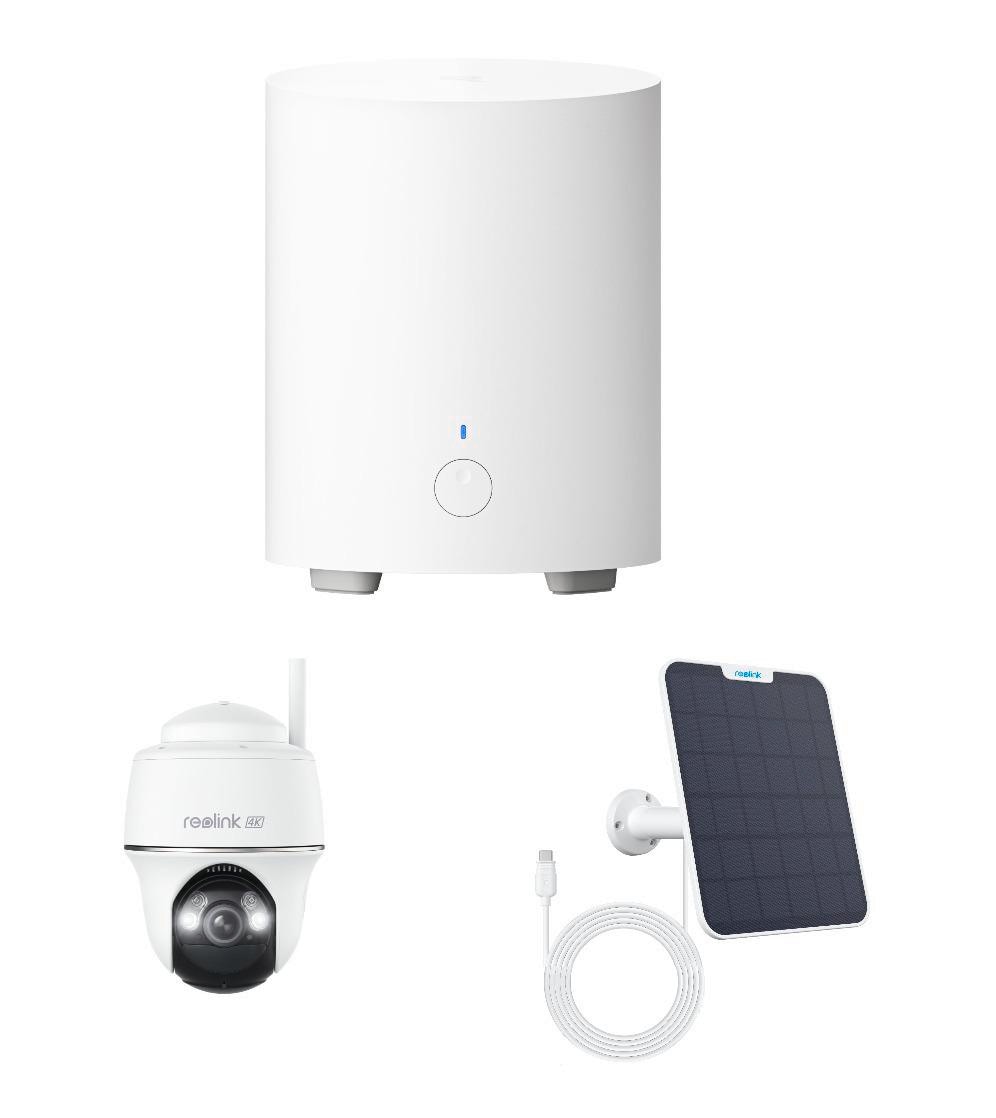 Reolink Argus Series B440 + Solar Panel 2-W + Hub 1 Lite Pan/Tilt-WLAN-Kamera mit Reolink Solar Panel 2 weiß