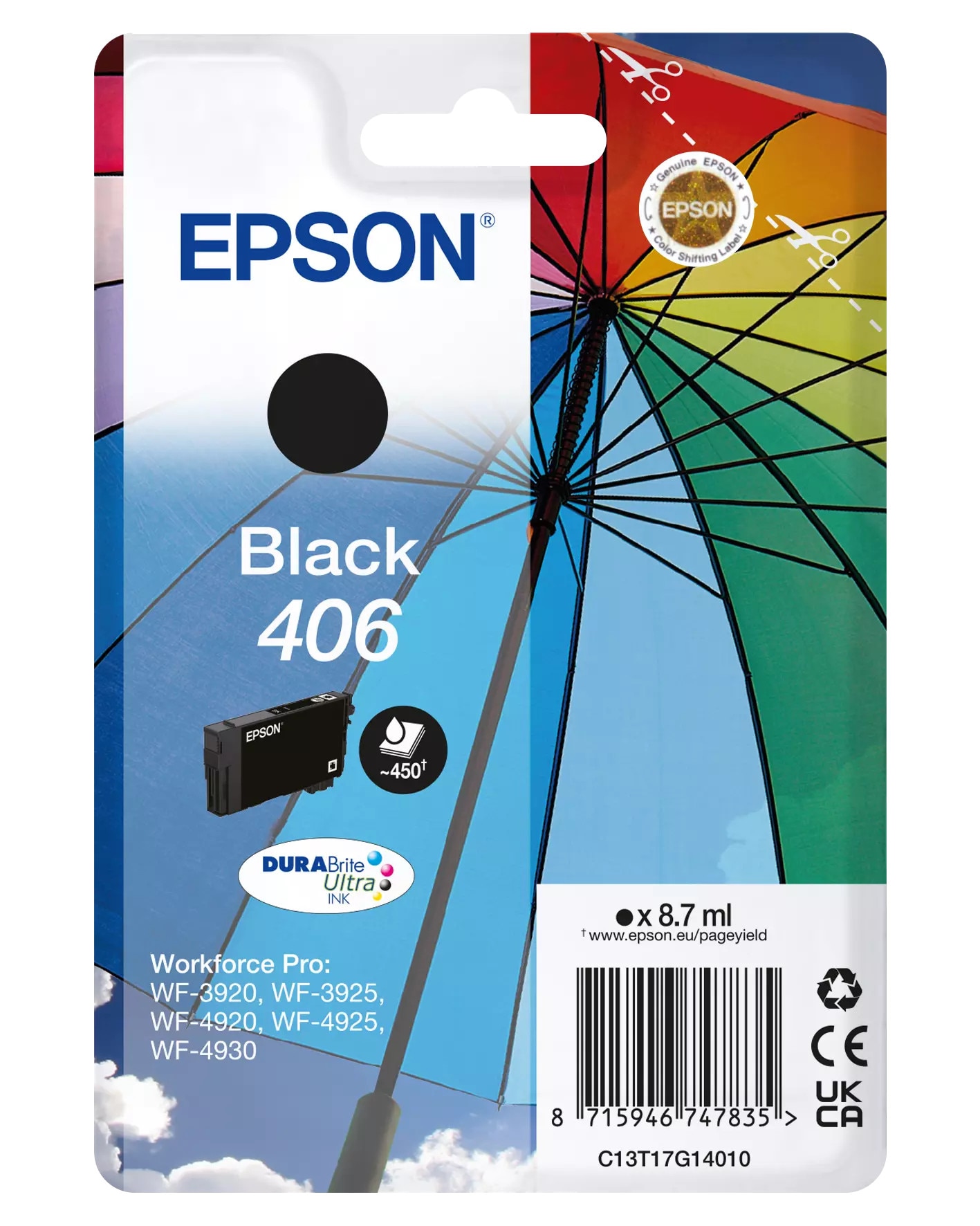 Epson 406 Umbrella DuraBrite Ultra Druckpatrone 8,7ml Schwarz