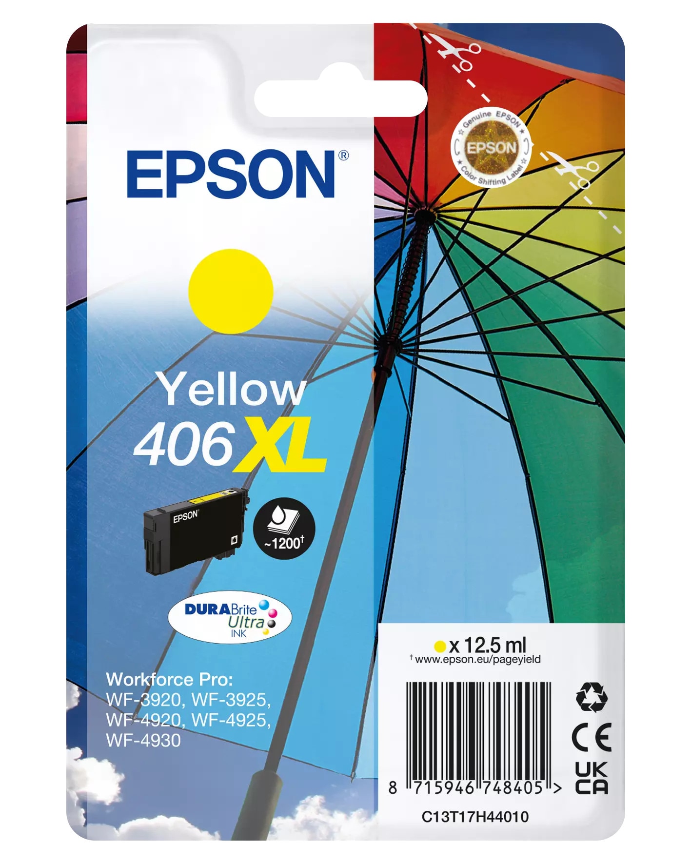 Epson 406 Umbrella DuraBrite Ultra XL Druckerpatrone 12,5ml Gelb