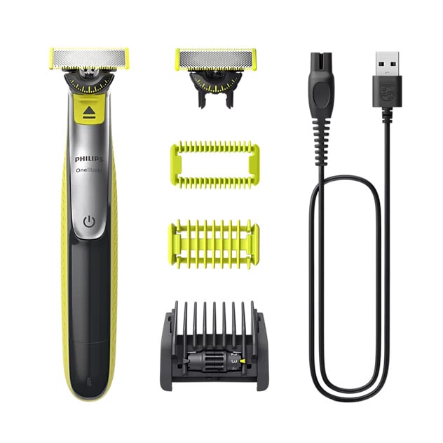 Philips Schwarz/Grün/Grau Trimmer + Haarschneider, Oneblade 360 Face + Body - Bild 3