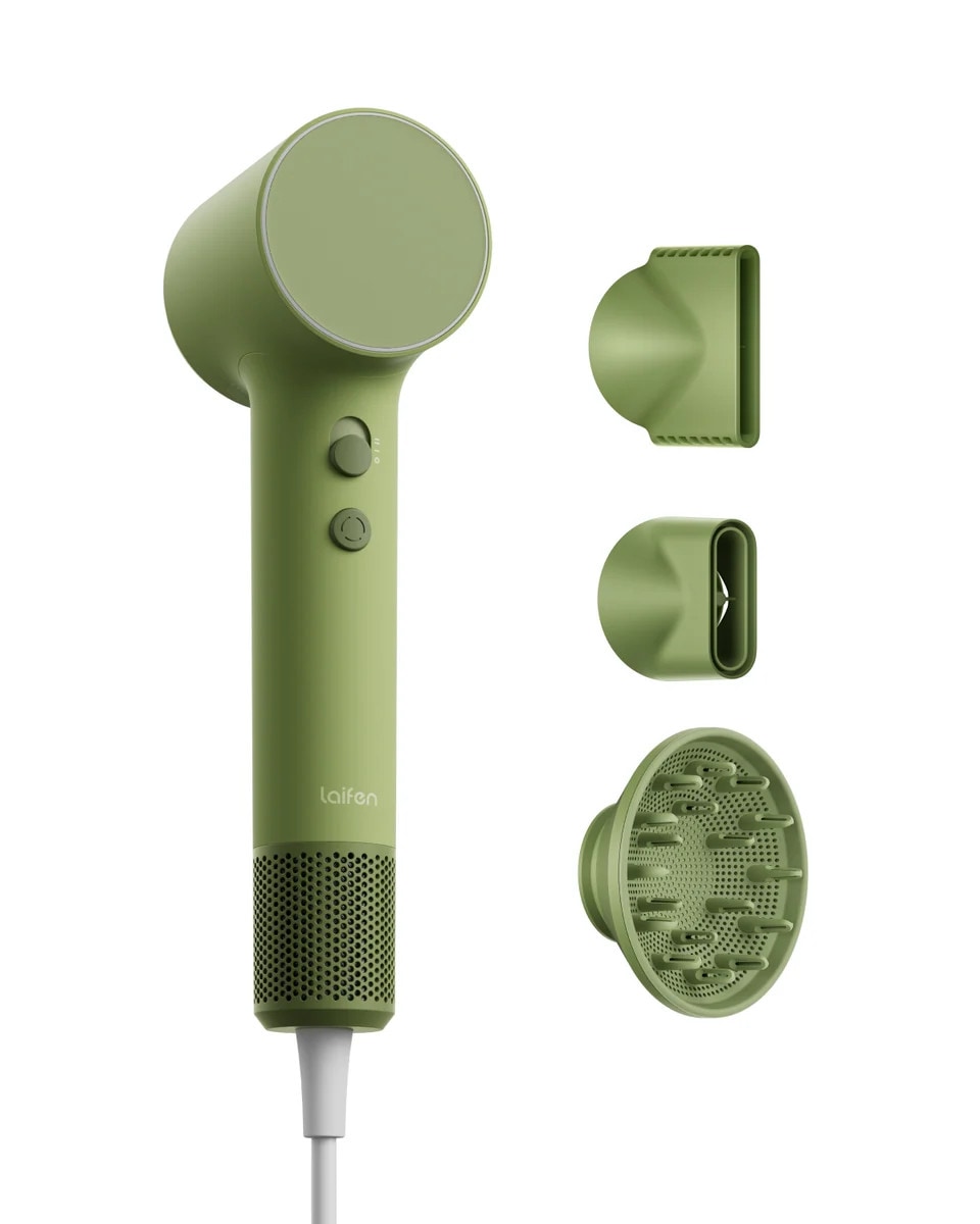Laifen Air Pro High-Speed Haartrockner 115.000 U/min, Diffusor, Smart Temperature Control; grün