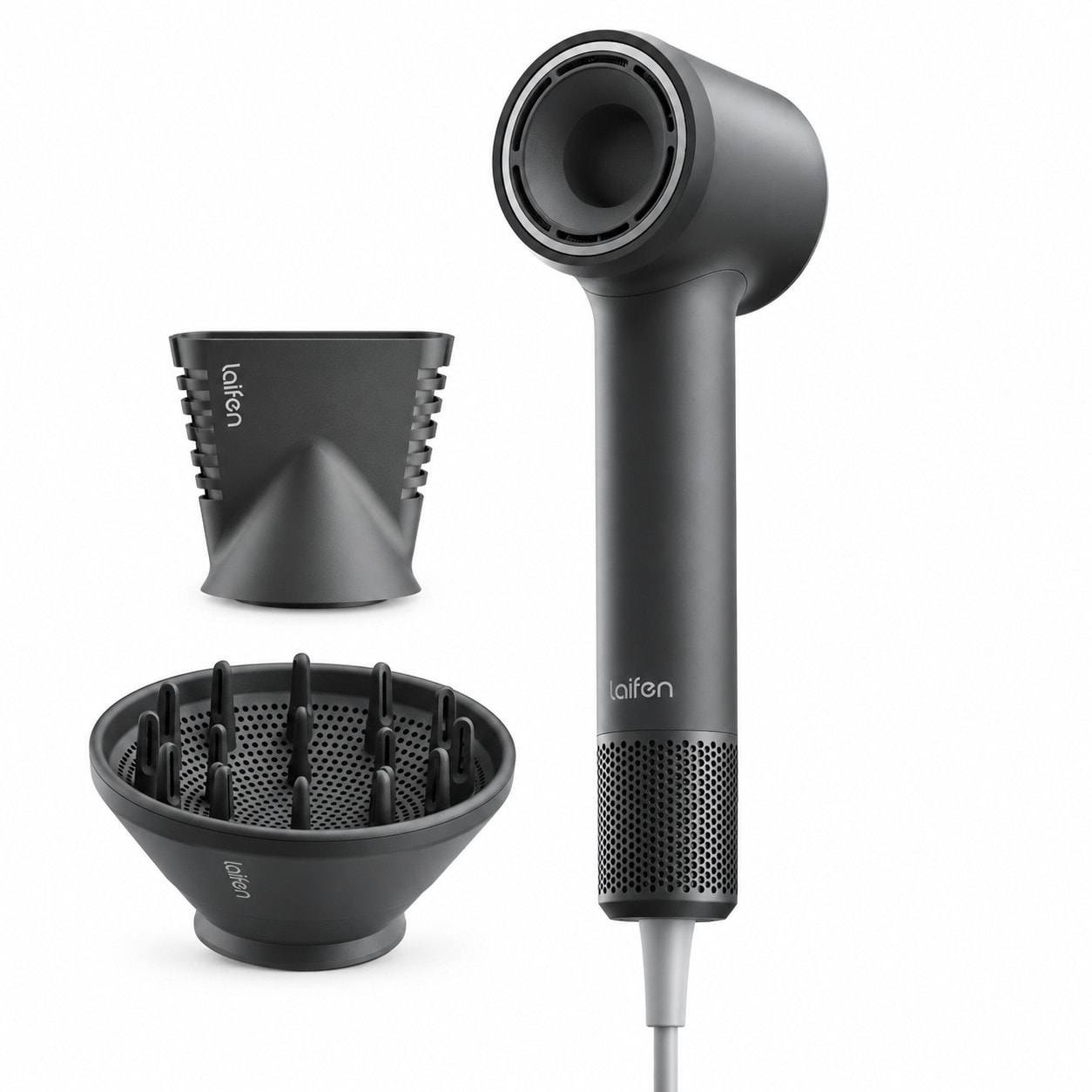 Laifen Air Pro High-Speed Haartrockner 115.000 U/min, Diffusor, Smart Temperature Control; schwarz