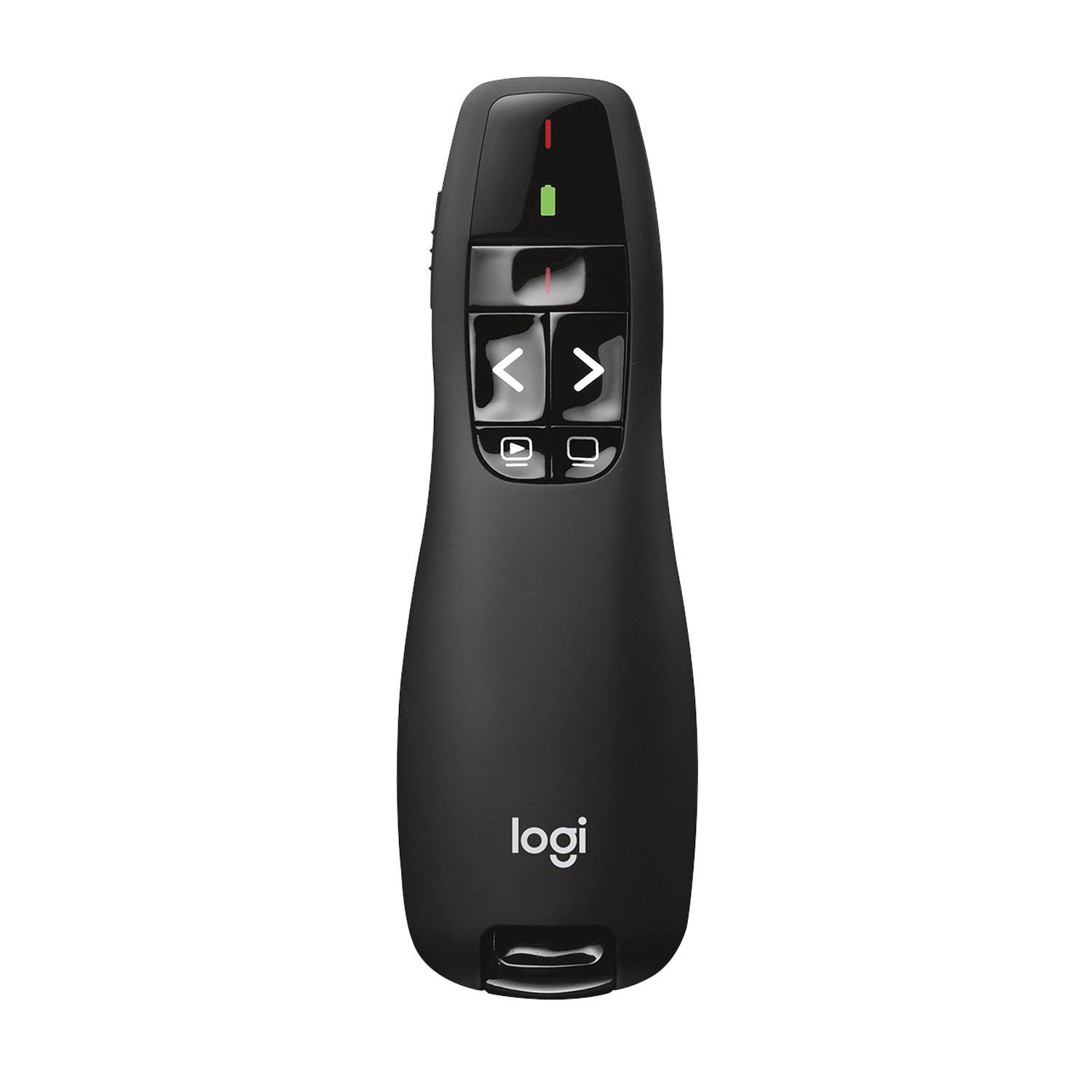 Logitech Wireless Presenter R400 Mit Rotem Laserpointer, 15 M Reichweite, Usb Plug & Play, Kabellose Präsentationsfernbedienung 910-001356