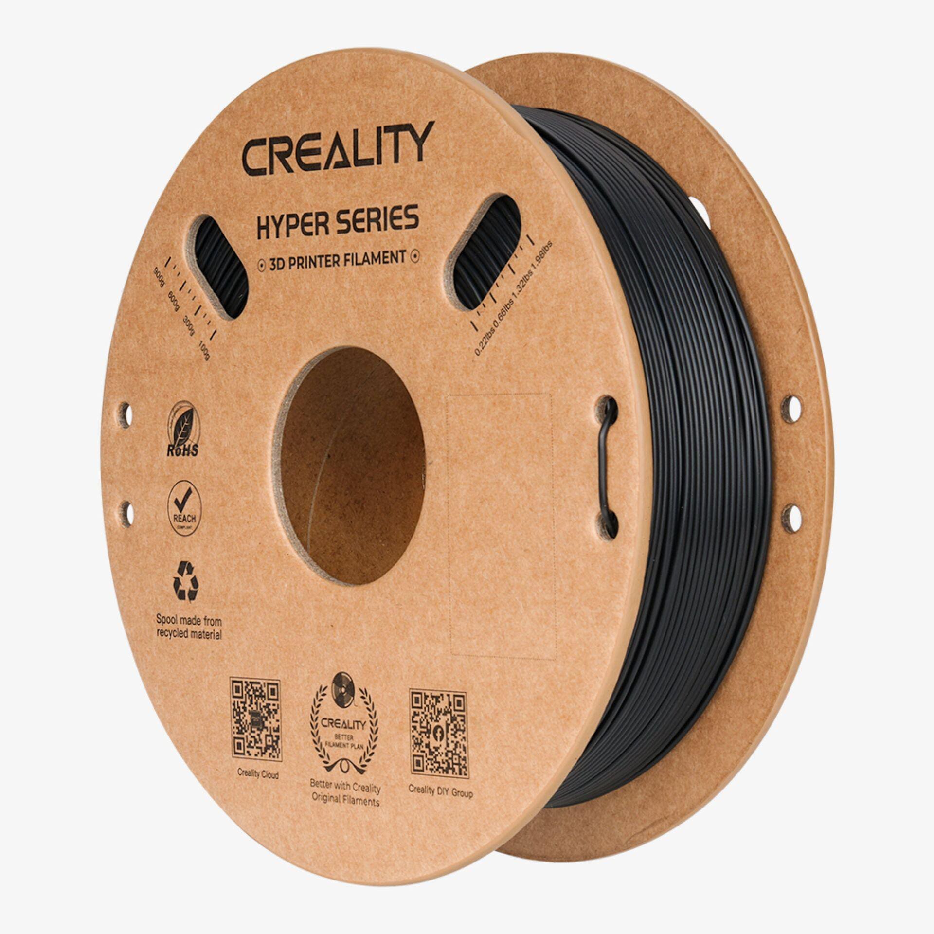 Creality Filament Hyper PLA 1,75 mm 1kg Schwarz