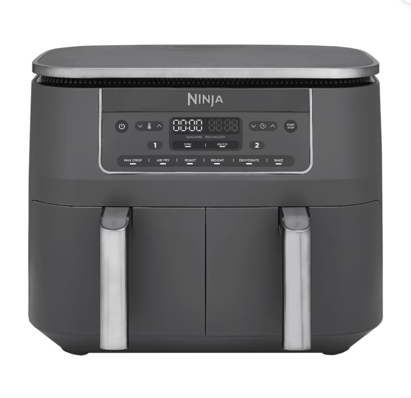 Ninja Dual Zone Heißluftfritteuse 7,6 L metallic grau