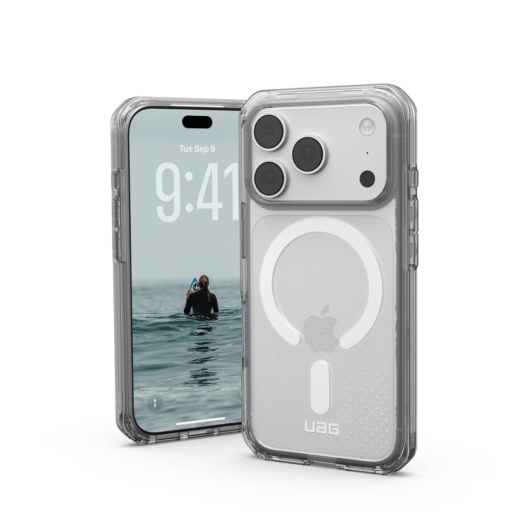 UAG Urban Armor Gear Dot MagSafe Case | Apple iPhone 18 Pro/17 Pro | ice (transparent)/smoke (grau transparent)