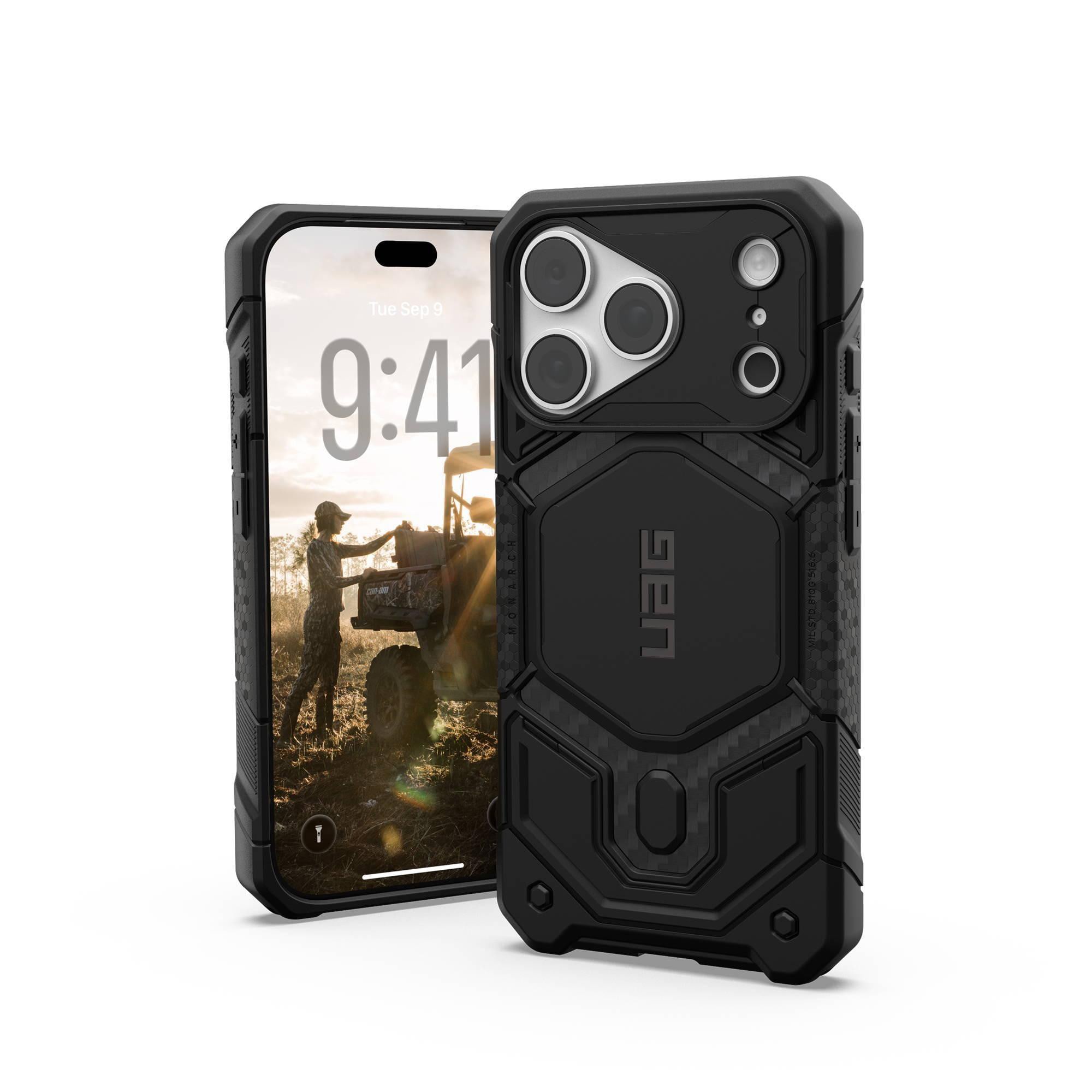 UAG Urban Armor Gear Monarch Pro MagSafe Case Apple iPhone 18 Pro/17 Pro kevlar mallard (blau)