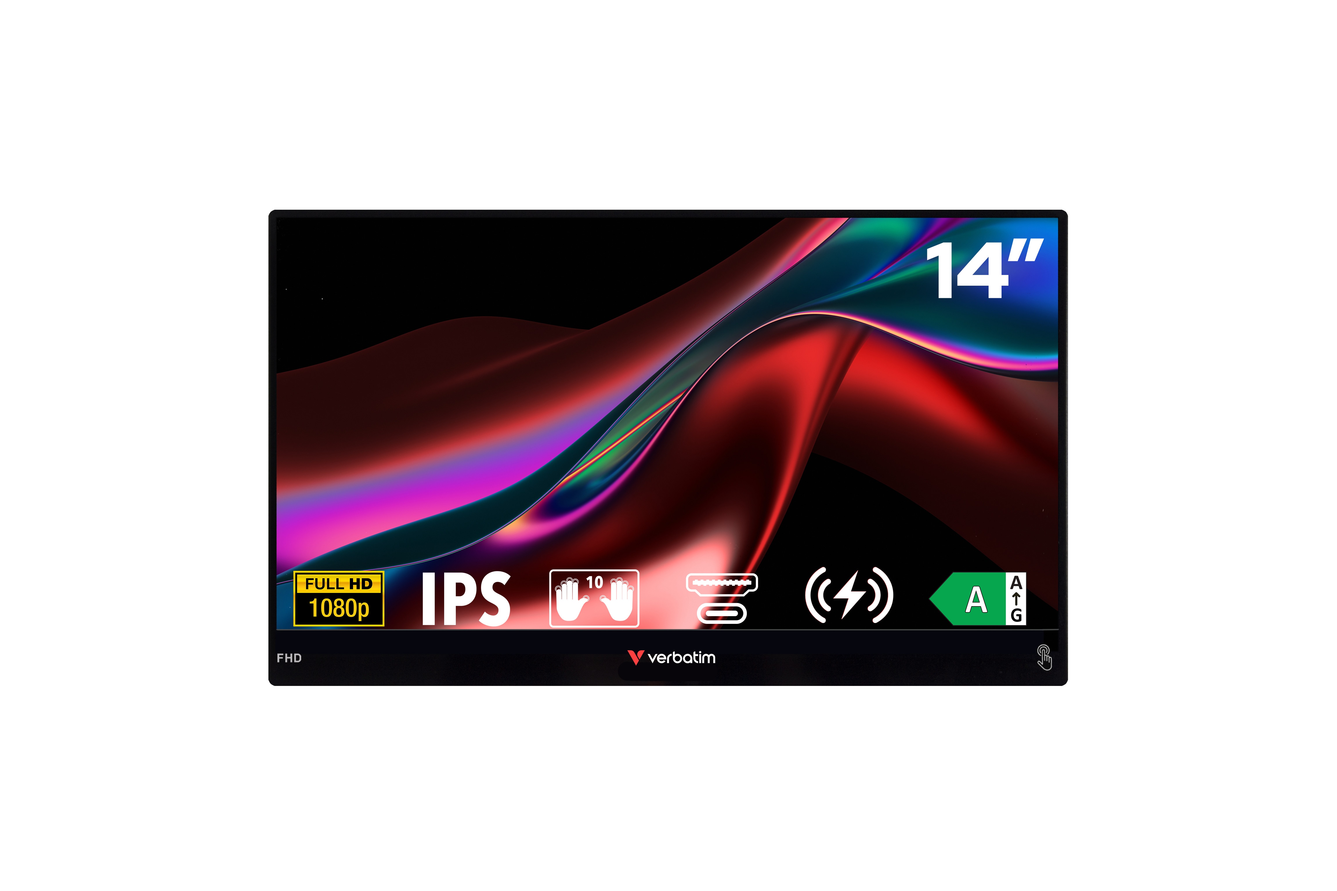 Verbatim 32088 Portable Touch 14 Zoll Full HD IPS Panel 16:9 Touch Monitor