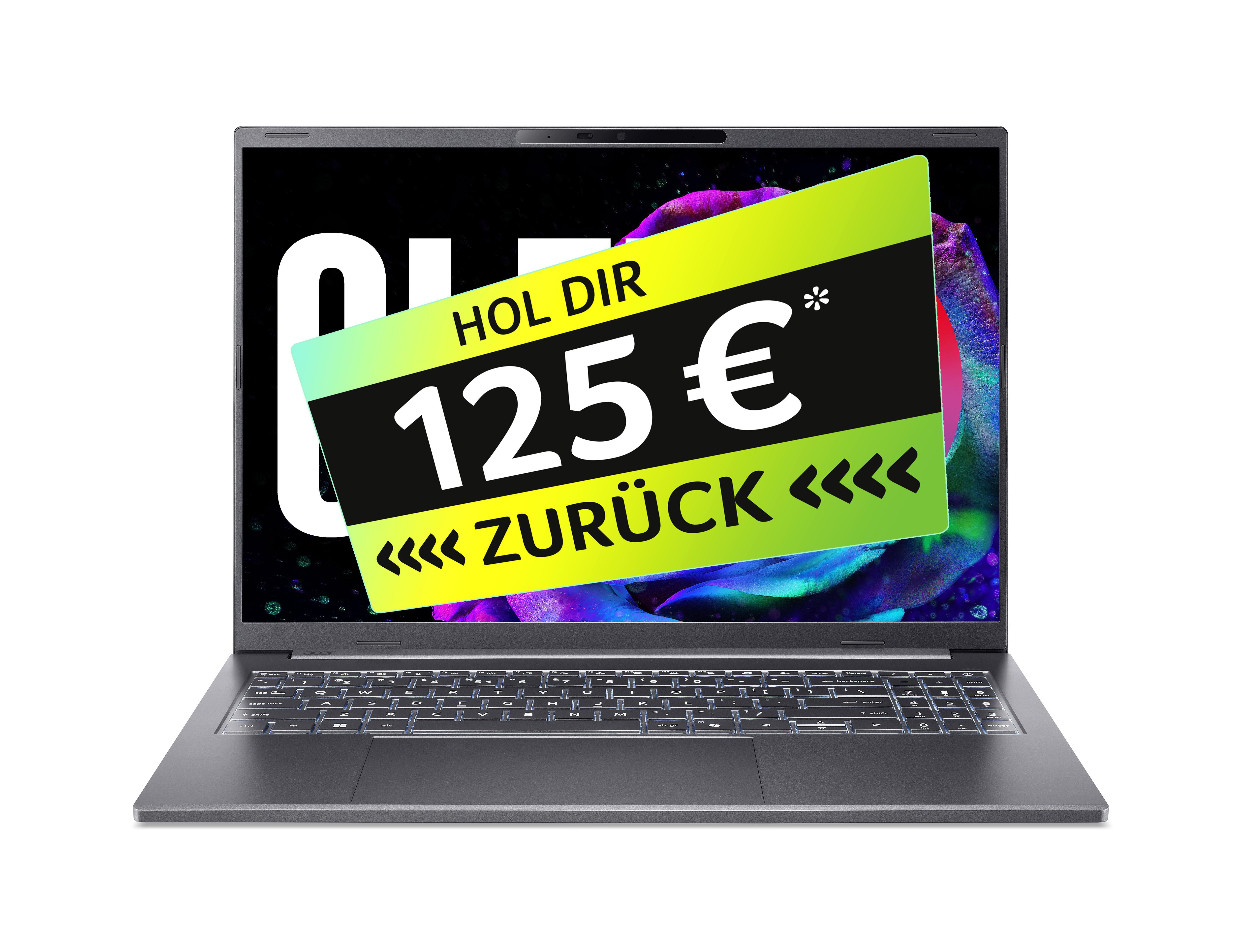 Acer Aspire 16 Ai Oled A16-I71m-96Q0 16 Zoll Laptop Intel Core Ultra 9 386H 16 Gb Ram 512 Gb Ssd Windows 11 Home Steel Gray Nx.jy4eg.00x