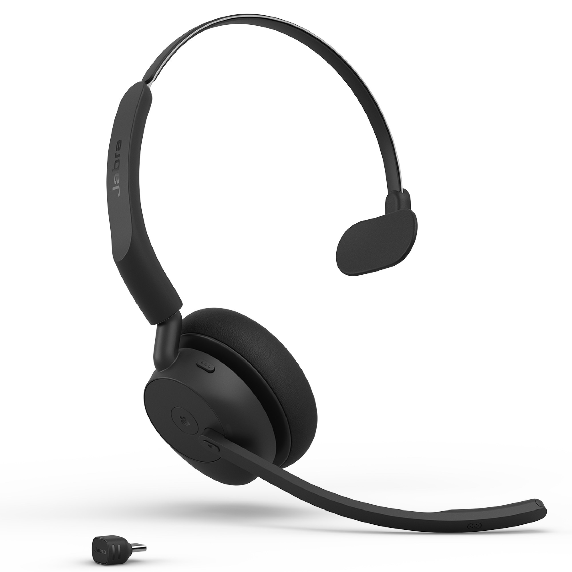Jabra Evolve3 45 Mono Ms Kabelloses Bluetooth-Headset, Usb-C Dongle, Anc, Microsoft Teams Zertifiziert Schwarz 34599-899-899