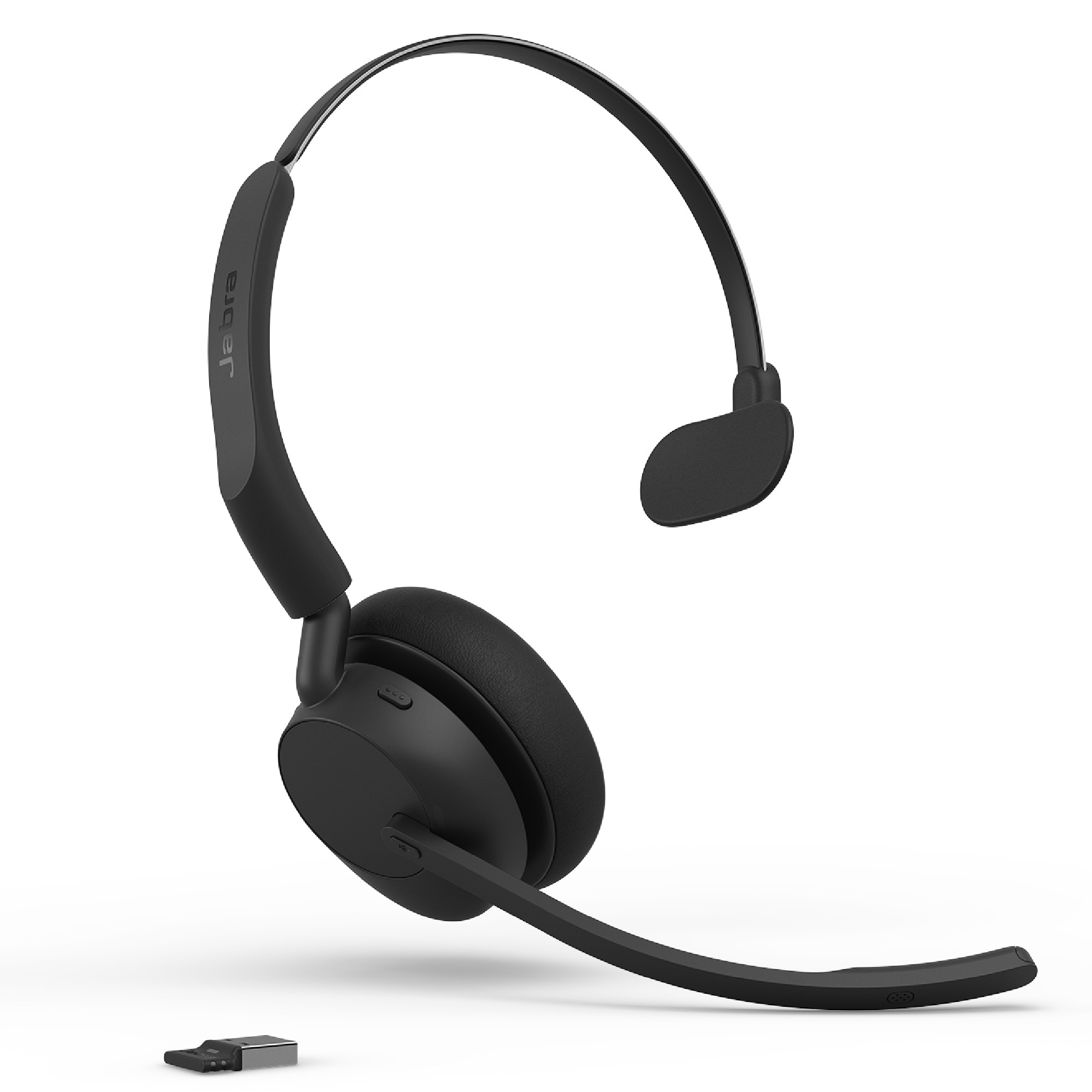 Jabra Evolve3 45 Mono Uc Kabelloses Bluetooth-Headset, Usb-A Dongle, Anc, Zertifiziert Für Uc, Zoom Und Google Fast Pair, Unterstützt Google Meet Schwarz 34599-889-999