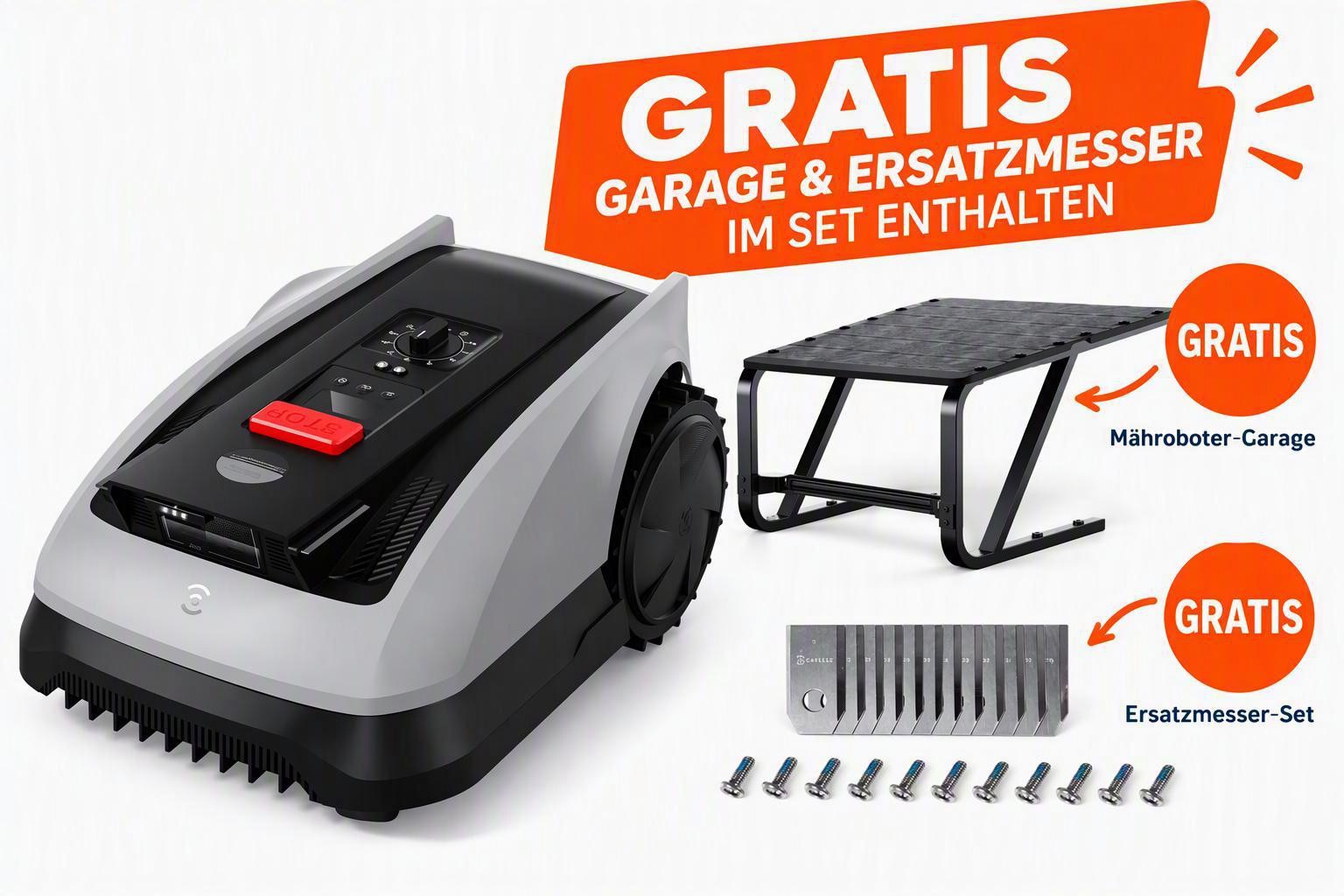 ECOVACS GOAT Mähroboter O600 RTK mit Garage und Ersatzmesser