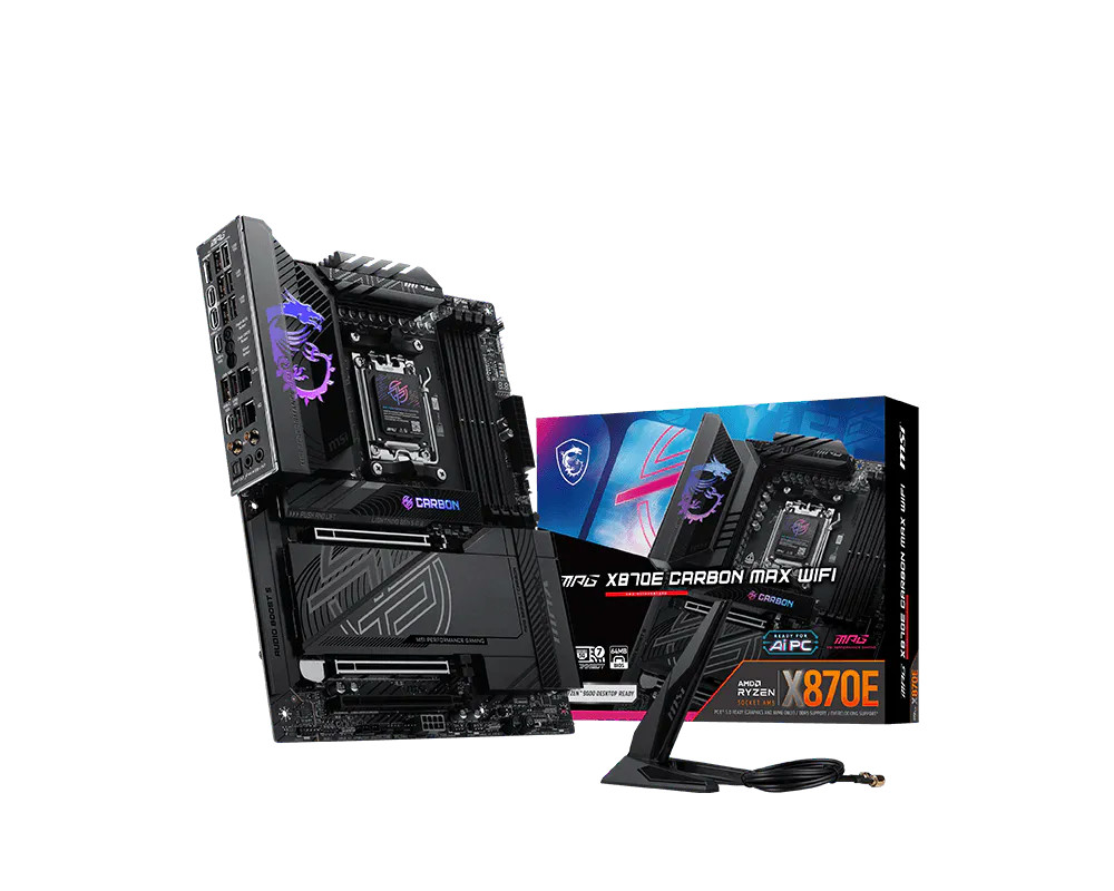 Msi Mag X870e Carbon Max Wifi Mainboard Atx Am5 M.2/Usb4.0/Wifi7 7E49-022R