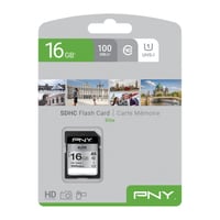 PNY Elite 16 GB SDHC Speicherkarte (C10, Class 1 (U1), UHS-I) Schwarz