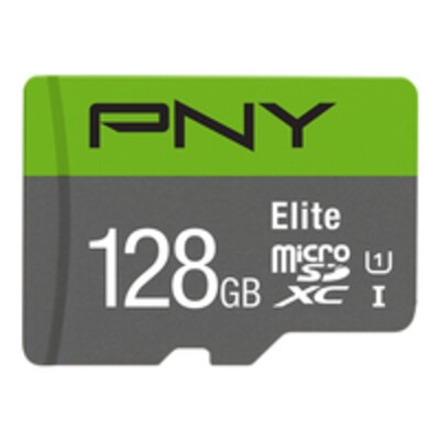 PNY Elite 128 GB microSDXC Speicherkarte (C10, UHS-I, Class 1 (U1), V10)